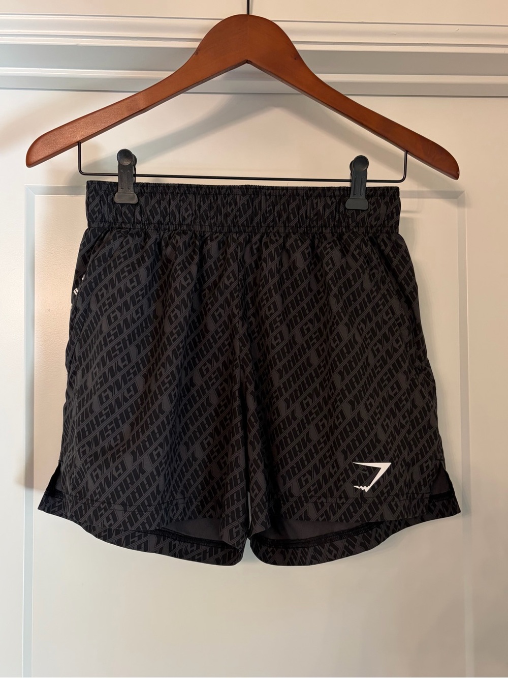 Gymshark Monogram Woven Running Shorts, Women’s, Black/Onyx Grey, Small